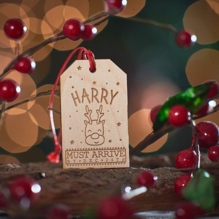 Personalised Reindeer Large Present Gift Tag