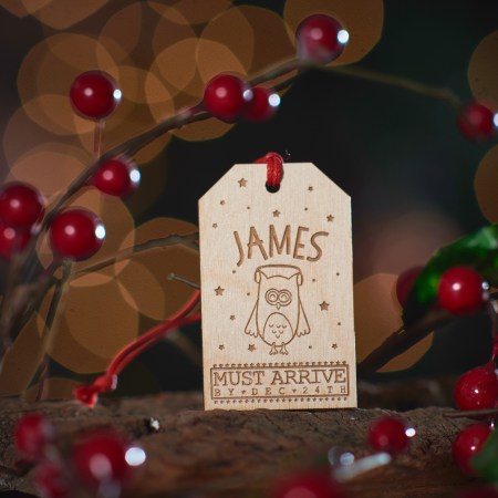 Personalised Owl Large Present Gift Tag