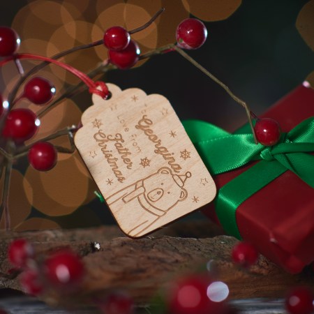 Personalised Bear Scarf Present Gift Tag