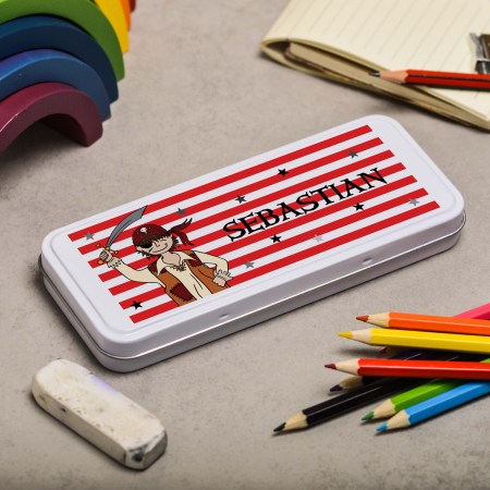 Personalised Pirate Boy Pencil Tin