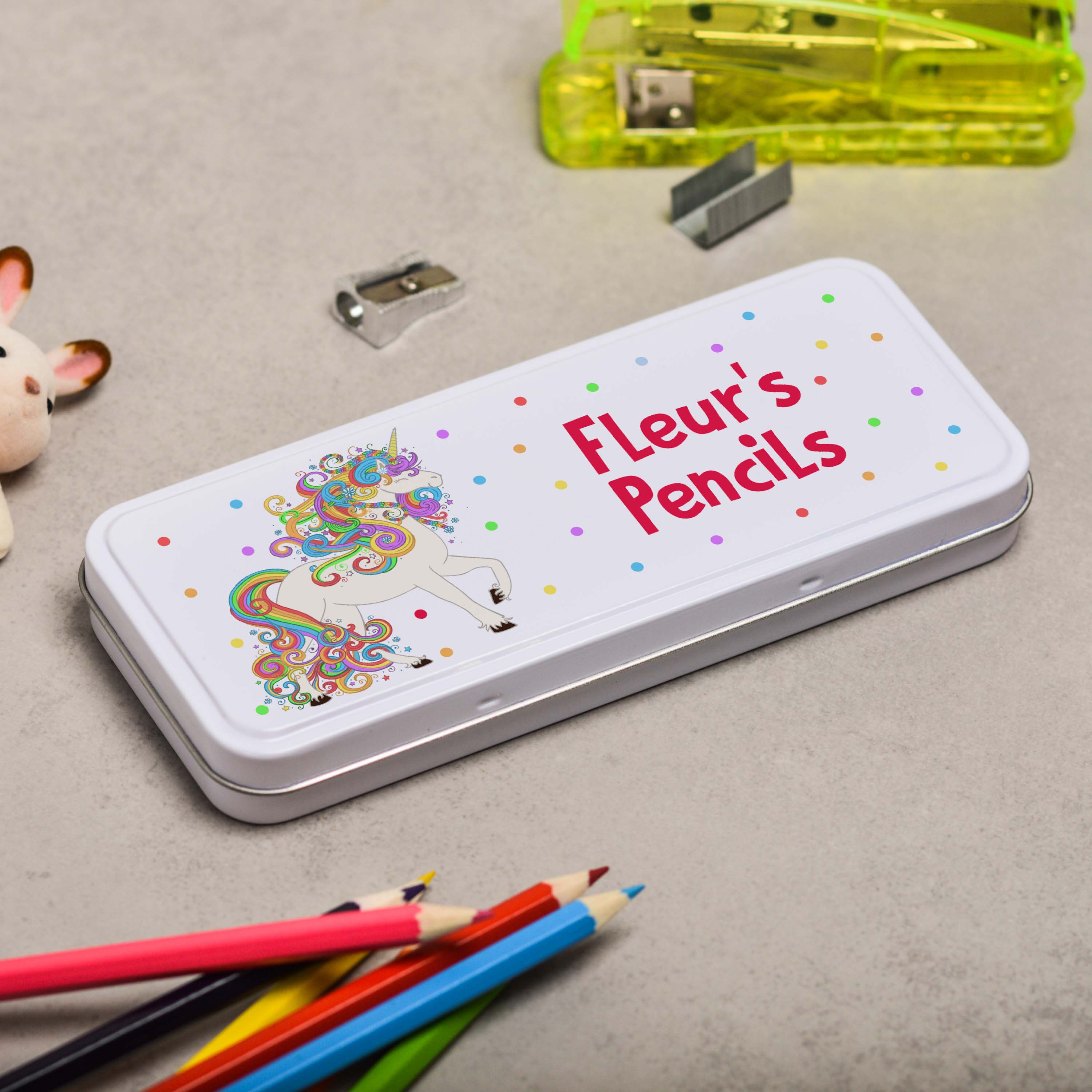 Personalised Unicorn Pencil Tin - The Crafty Giraffe