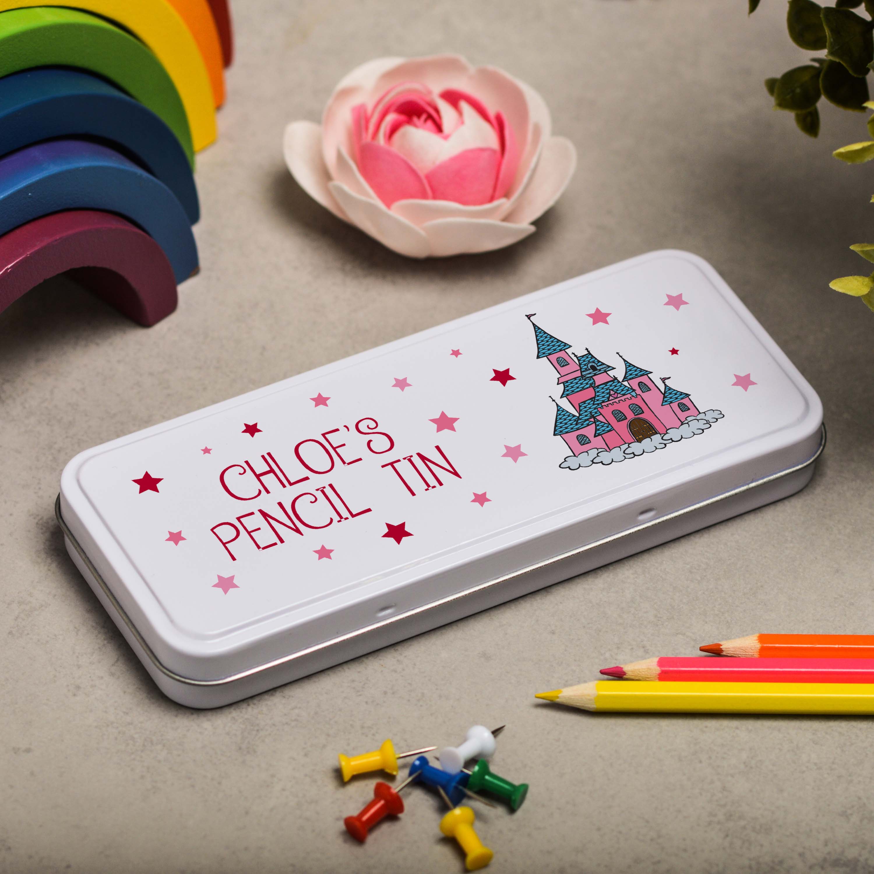 Personalised Princess Castle Pencil Tin