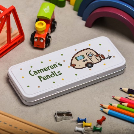 Personalised Caravan Pencil Tin