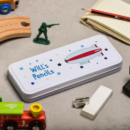 Personalised Blimp Pencil Tin