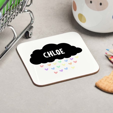 Personalised Black Cloud Coaster
