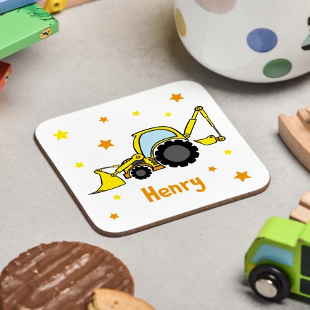 Personalised Digger Coaster