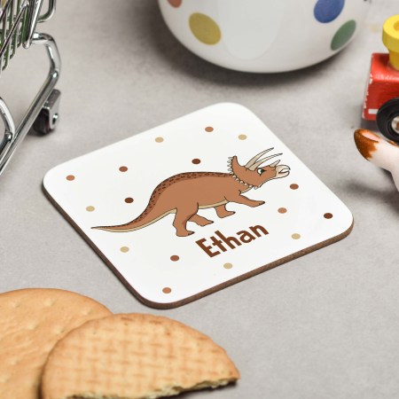 Personalised Triceratops Coaster