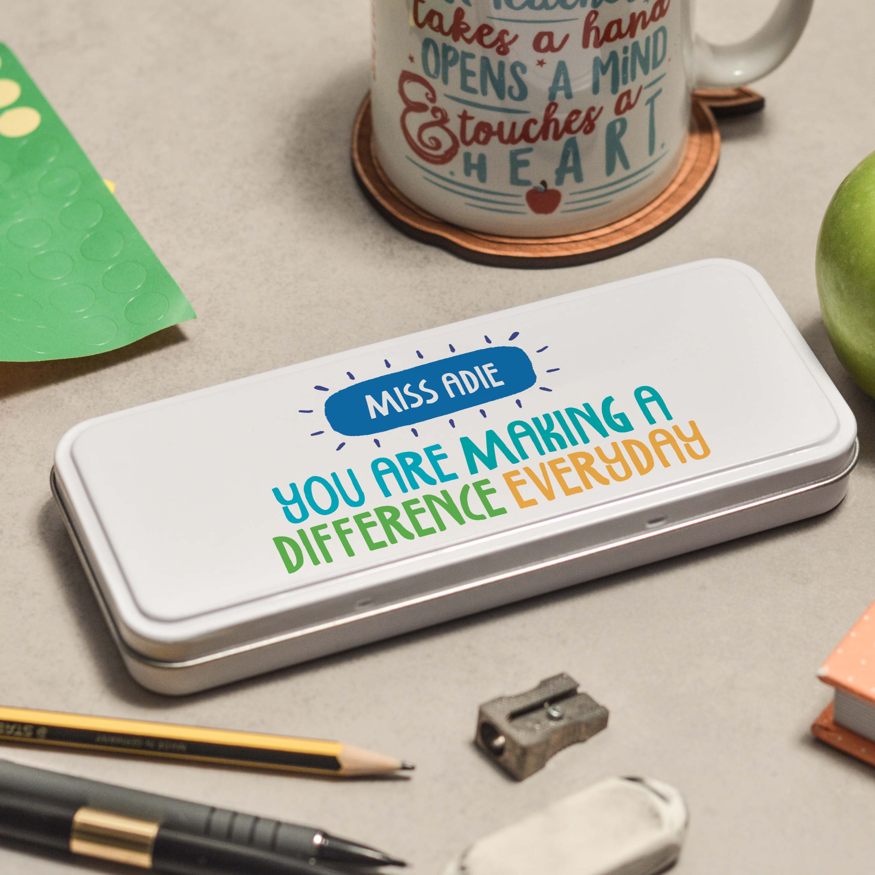 Personalised You are making a difference everyday Pencil Tin