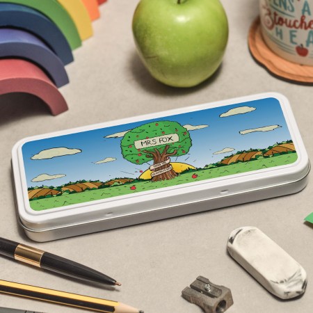 Personalised Apple Tree Pencil Tin