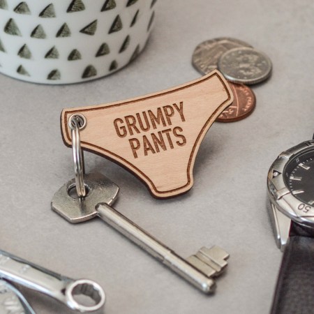 Grumpy pants Keyring