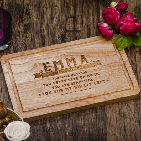 Personalised I love you because Valentines Board