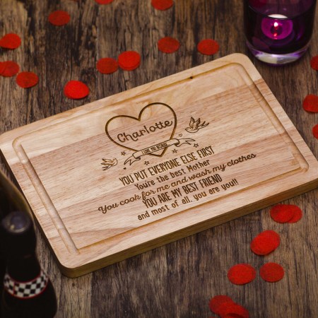 Personalised Heart I love you, because Valentines Board