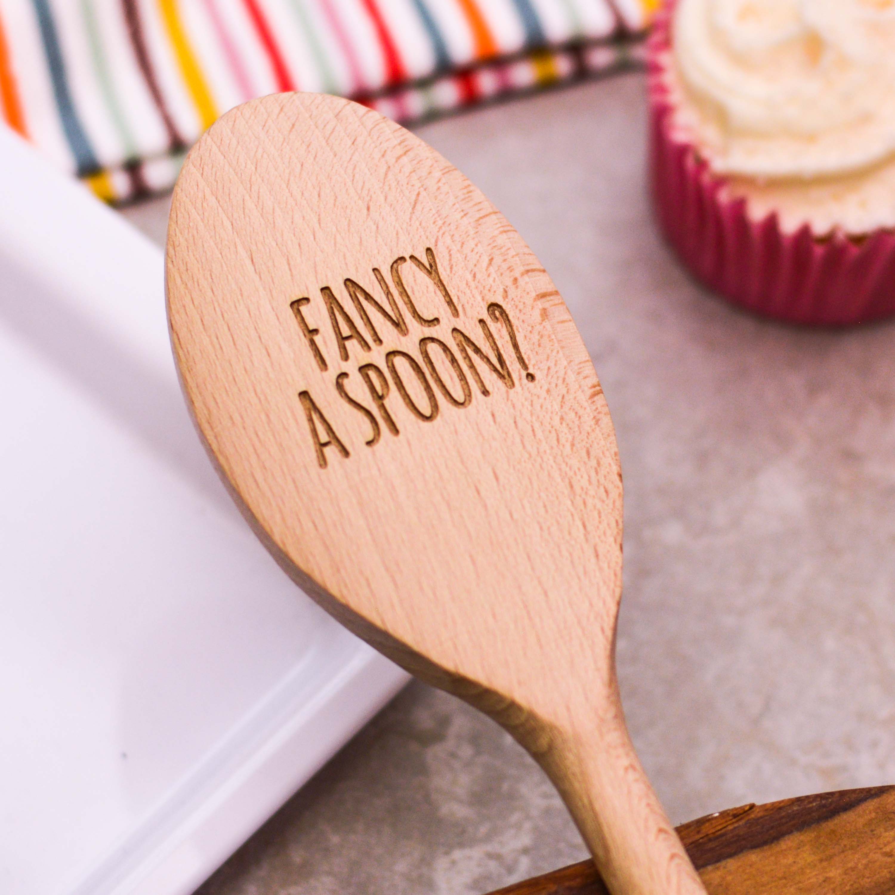Personalised Wooden Spoon Text Style 5 Valentines