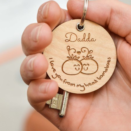 Personalised I love you from my head tomatoes Fathers Day Keyring