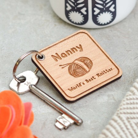 Personalised World's Best Knitter Keyring