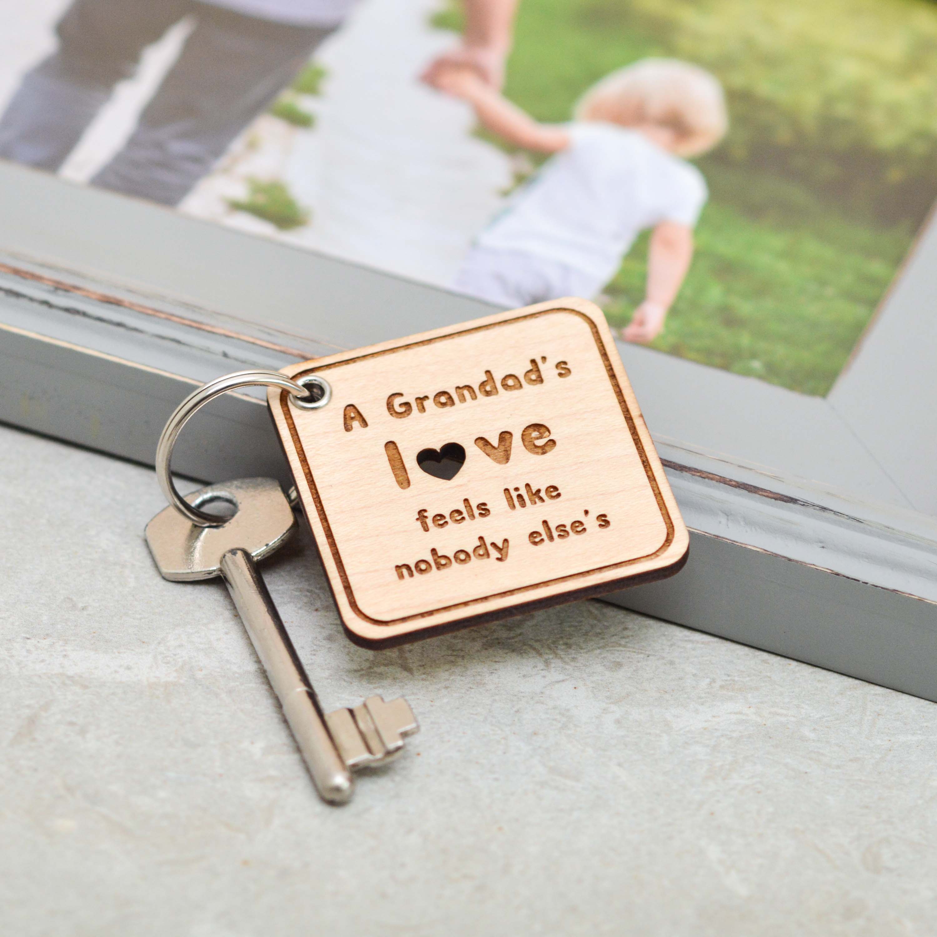 Personalised Grandad's Love Keyring