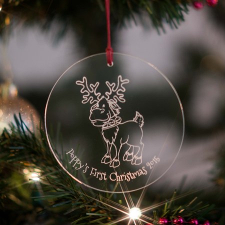 Personalised Reindeer Bauble