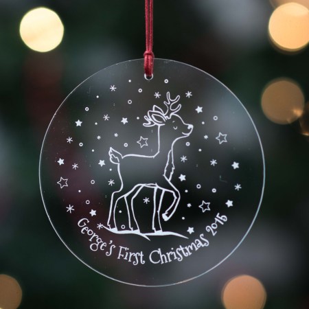 Personalised Starry Reindeer Bauble