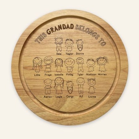 Personalised Grandad Belongs to Board Round