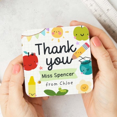 Personalised Thank you Pencil Teacher Coaster