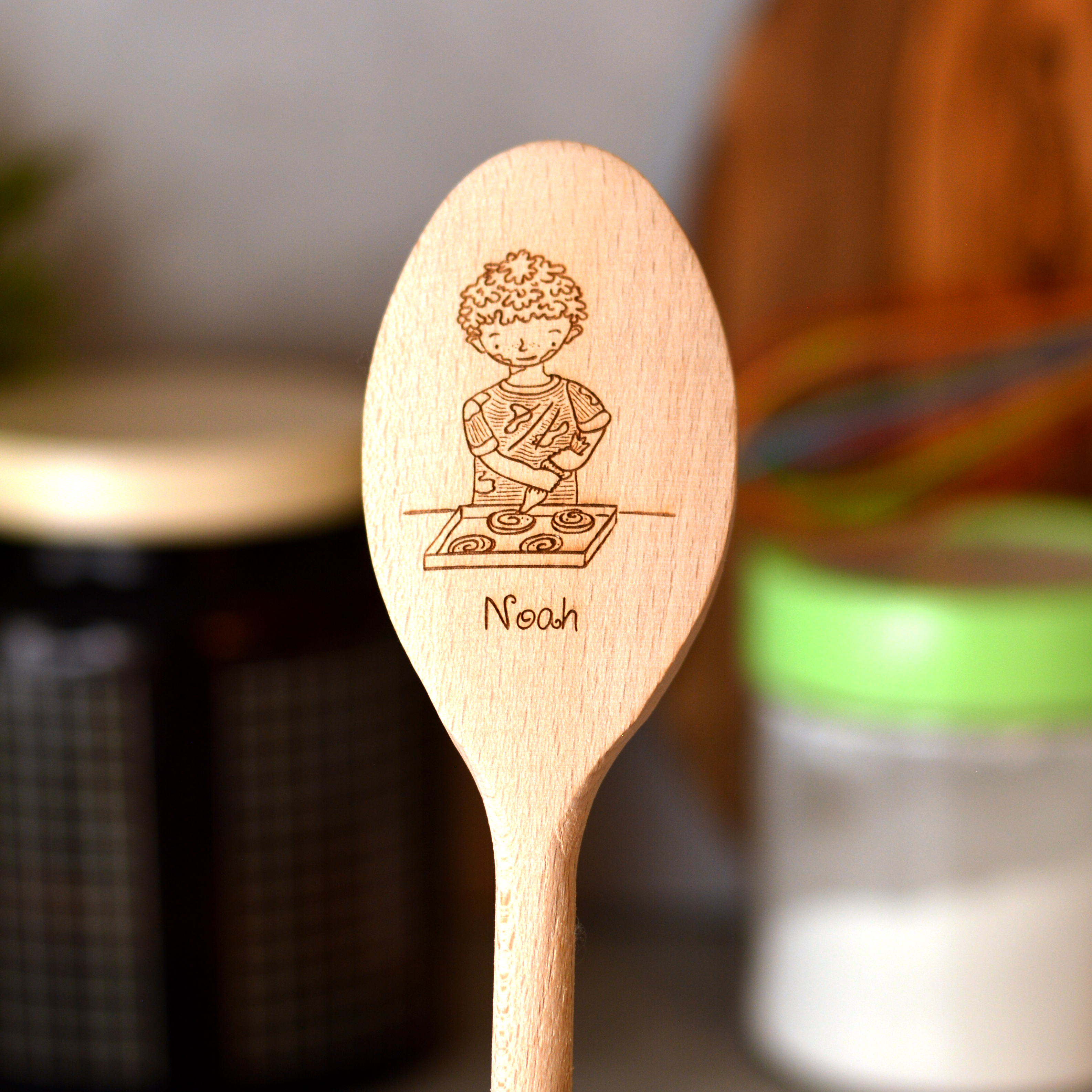Personalised Character Wooden Spoon Boy
