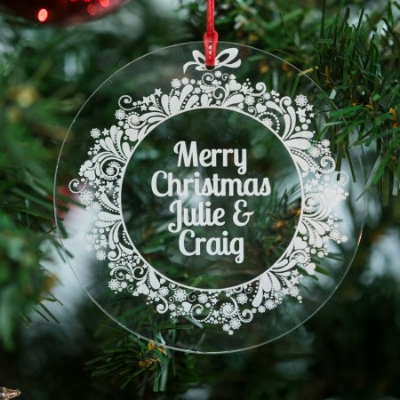 Personalised Sparkly Wreath Bauble