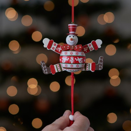 Christmas Red Bow Tie Snowman Jumping Jack