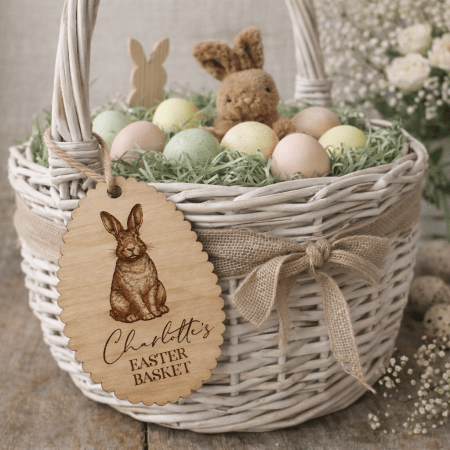 Personalied Scalloped Egg Bunny Decoration