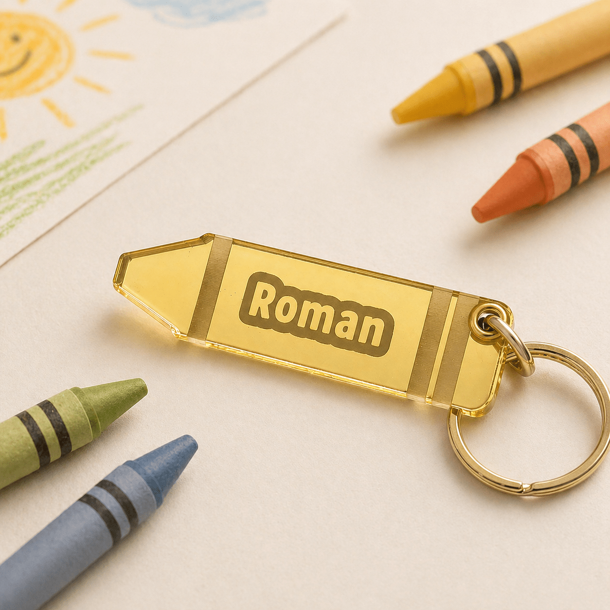 Personalised Crayon Keyring