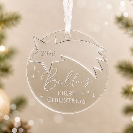 Personalised Shooting Star First Christmas Decoration