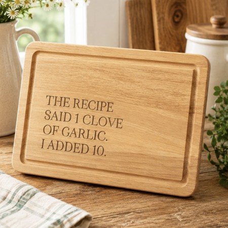 10 Garlic Cloves Chopping Board