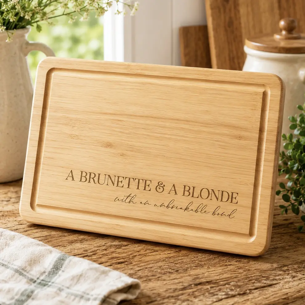 A brunette and a blonde Rectangle Wooden Board