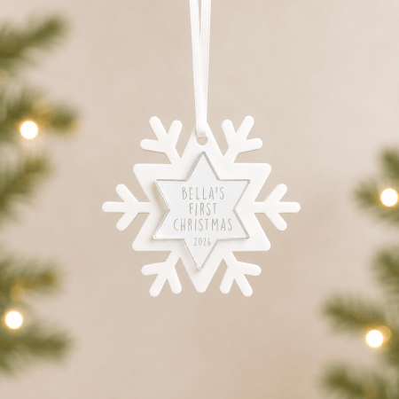 Personalised Snowflake First Christmas Decoration