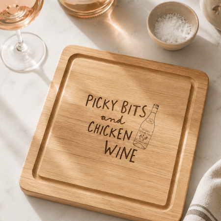 Picky bits and chicken wine board