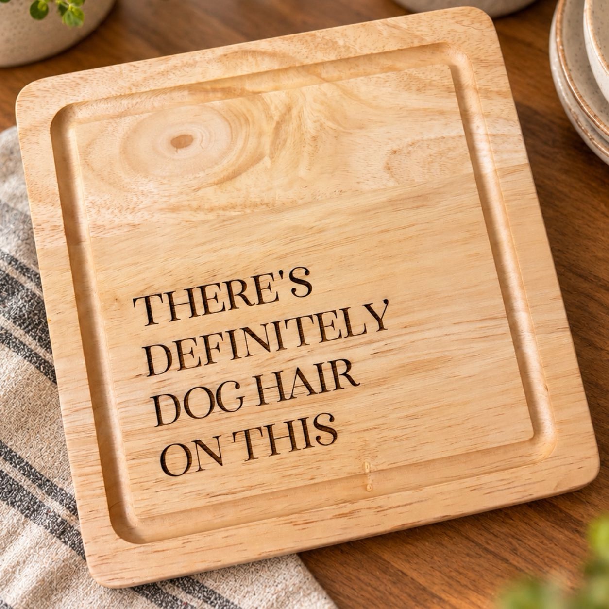 There’s definitely dog hair on this chopping board